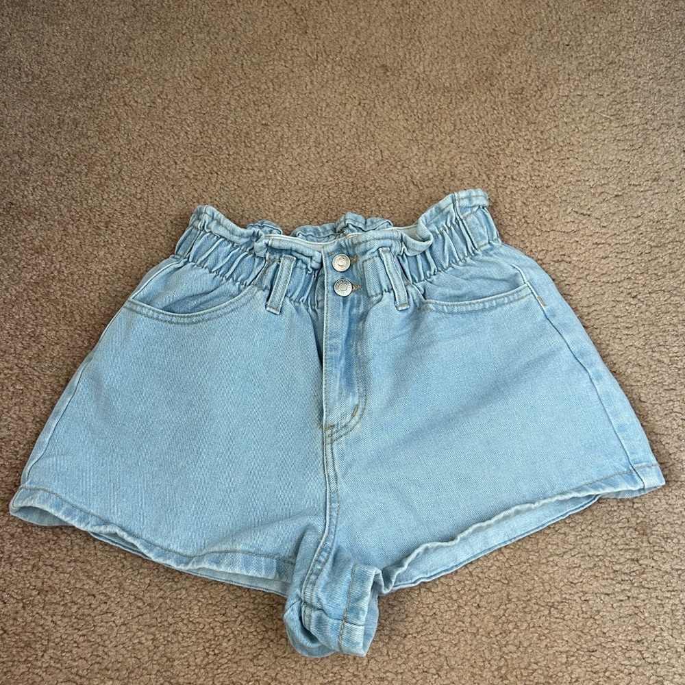 Forever 21 High Waist Light Blue Denim Shorts